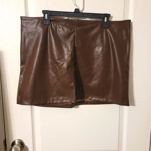 H&M Brown Leather Skirt